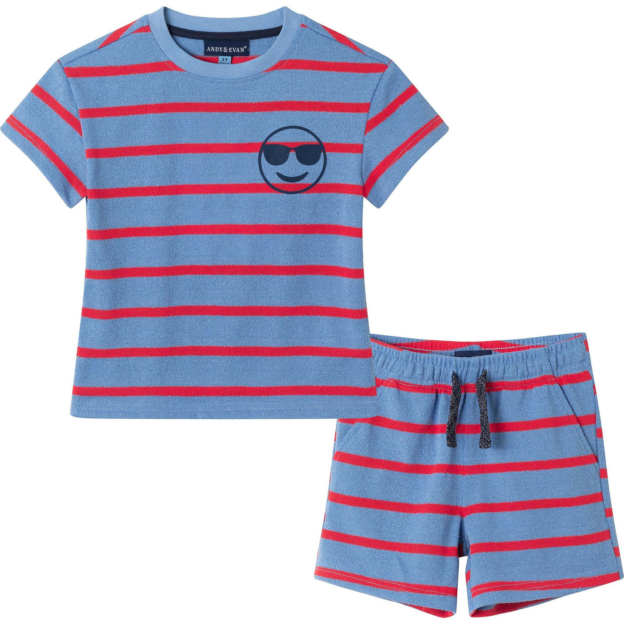 Kids Textured Terry Smiley Patch Set, Stripe - Mixed Apparel Set - 1