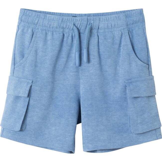 Kids Washed Knit Cargo Short, Blue - Shorts - 1