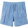 Kids Washed Knit Cargo Short, Blue - Shorts - 1 - thumbnail
