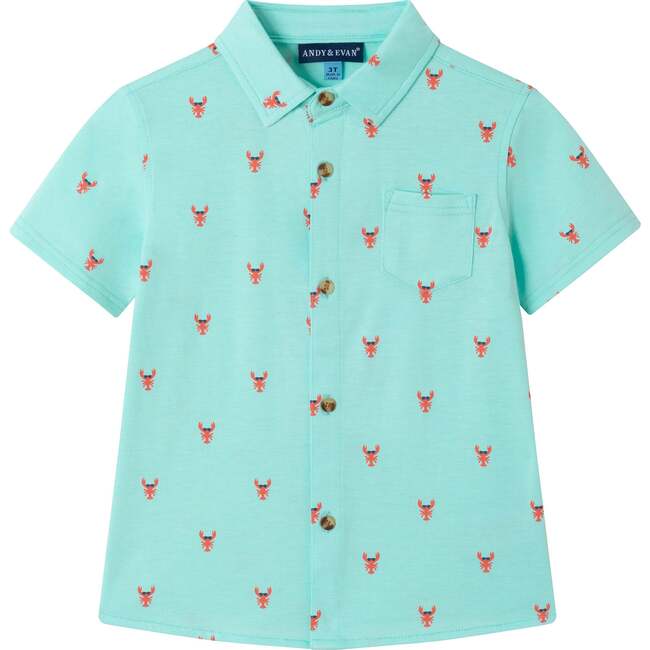 Kids Lobster Knit Buttondown, Blue