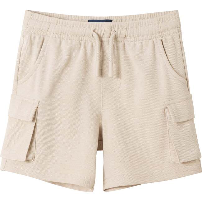 Kids Washed Knit Cargo Short, Beige