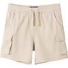 Kids Washed Knit Cargo Short, Beige - Shorts - 1 - thumbnail
