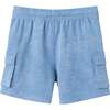 Kids Washed Knit Cargo Short, Blue - Shorts - 2