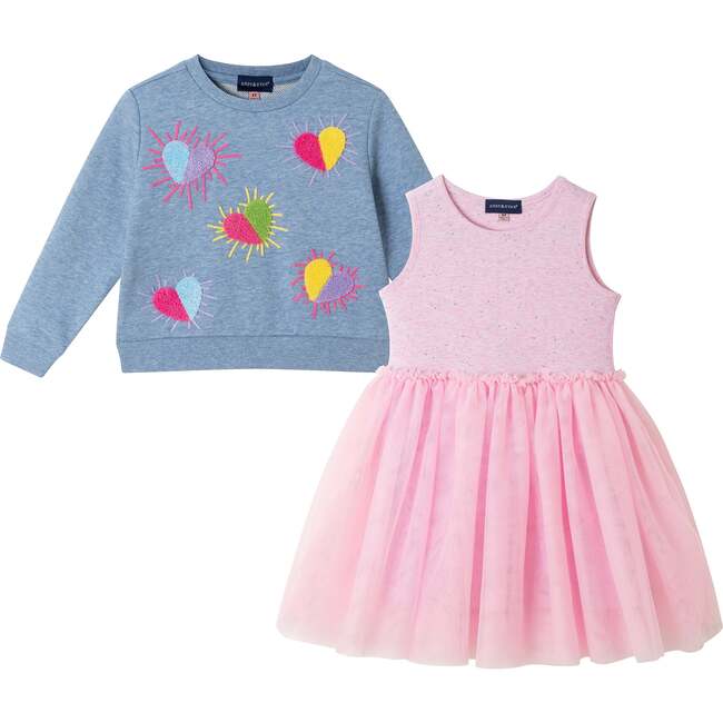 Kids Twofer Dress Set, Navy