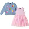 Kids Twofer Dress Set, Navy - Mixed Apparel Set - 1 - thumbnail
