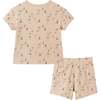 Kids Washed Sailboat Henley and Shorts Set, Beige - Mixed Apparel Set - 2