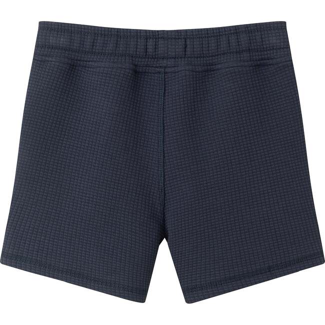 Kids Quilted Short w/ Smiley Embroidery Patch, Navy - Shorts - 2