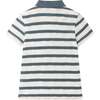 Kids Striped Textured Polo, Navy - Polo Shirts - 2