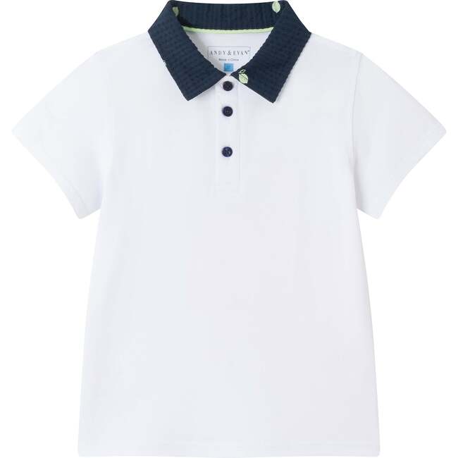 Kids Polo & Seersucker Limes Short Set, White - Mixed Apparel Set - 3