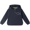 Kids Textured Hoodie Lounge Set w/ Shark Patch Set, Navy - Mixed Apparel Set - 3