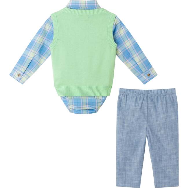 Infant Sweater Vest  Set, Lt Green - Mixed Apparel Set - 2
