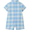 Infant Plaid Shirtall w/ Chambray Bowtie, Blue - Rompers - 2