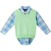 Infant Sweater Vest  Set, Lt Green - Mixed Apparel Set - 3
