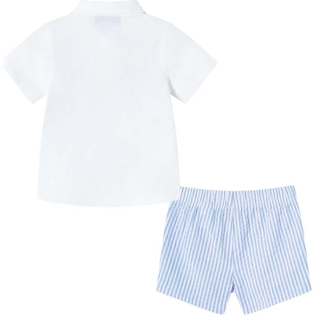 Infant 4 Piece Vest Short Set, Blue - Mixed Apparel Set - 2