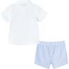 Infant 4 Piece Vest Short Set, Blue - Mixed Apparel Set - 2