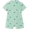 Infant Dinosaur Print Polo Romper, Lt Green - Rompers - 2