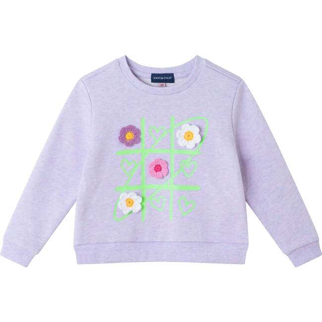 Kids Heart Print Jersey Dress and Sweatshirt Set, Purple - Mixed Apparel Set - 3