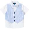 Infant 4 Piece Vest Short Set, Blue - Mixed Apparel Set - 3