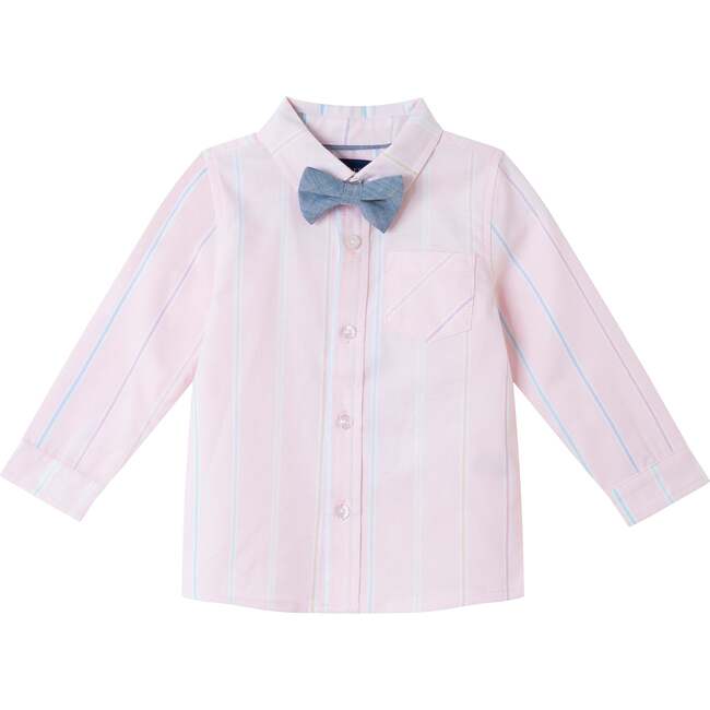 Infant Pink Striped Oxford Buttondown Set, Pink - Mixed Apparel Set - 3