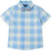 Infant 4 Piece Plaid Suspender Set, Light Blue - Mixed Apparel Set - 3