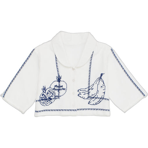 Pommegranate Embroidery Shirt, White
