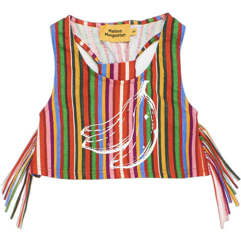 Banana Stripes Top, Multicolor - Shirts - 1