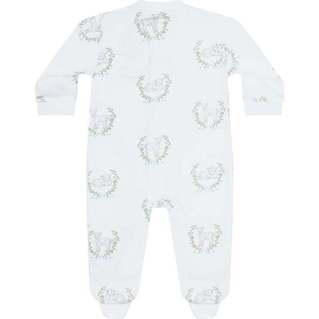 Blue Lamb Print Zipper Footie - Footie Pajamas - 2