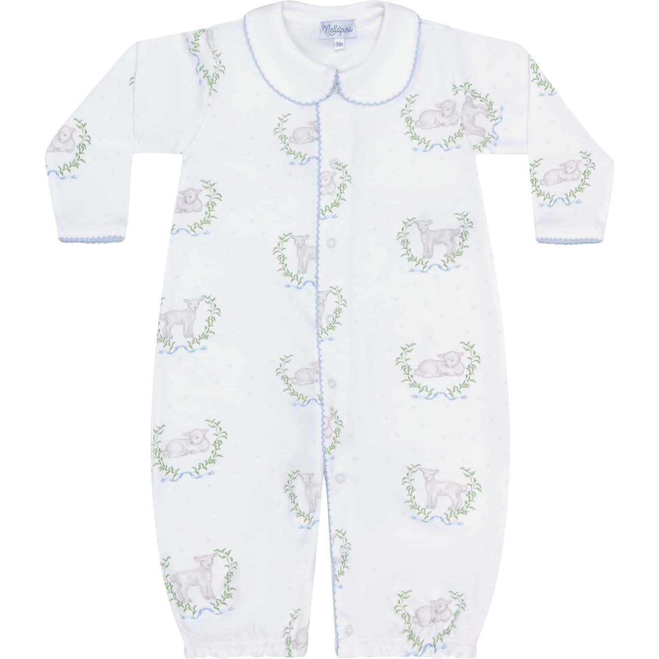 Blue Lamb Print Converter Gown - Nightgowns - 1