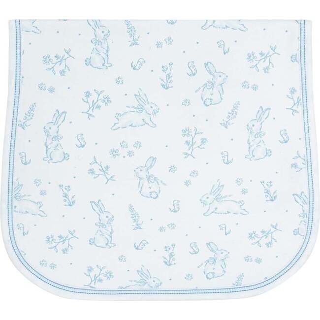 Blue Bunny Toile Burp Cloth