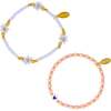 Girl's Tiny Daisies Stretchy Bead Bracelet Set, Purple - Bracelets - 1 - thumbnail