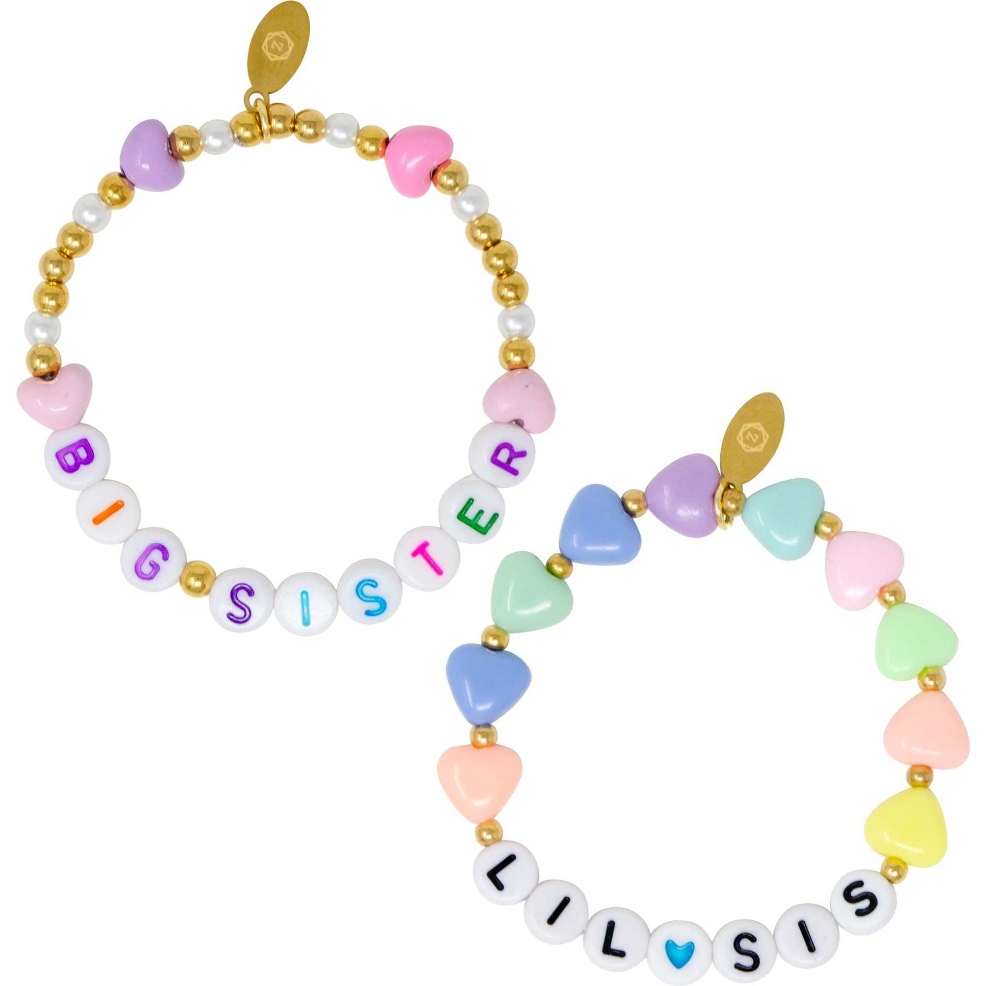 Girl's Big Sister/Lil Sis Hearts Bracelet Set - Bracelets - 1