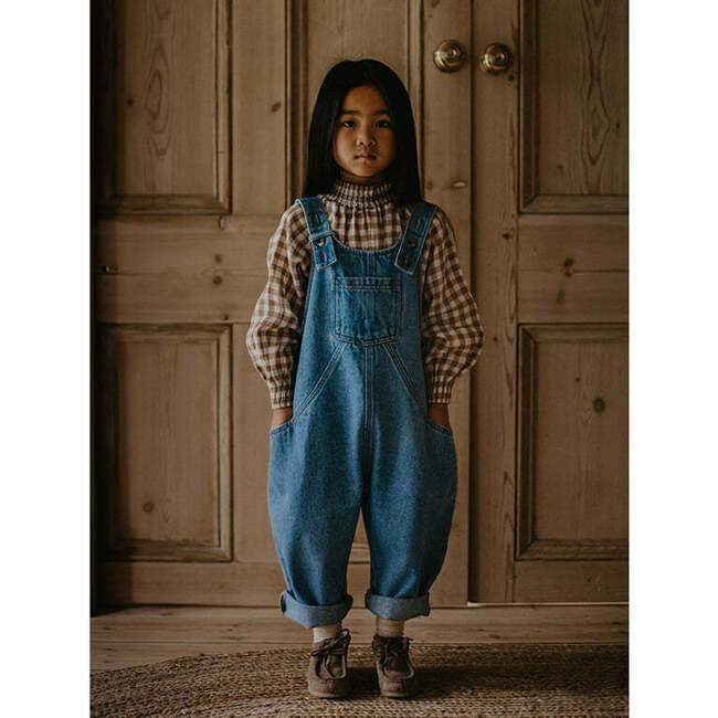 The Oversized Denim Dungaree, Mid Denim - Jeans - 2