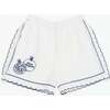 Women's Pomegranate Embroidery Short, White - Shorts - 1 - thumbnail