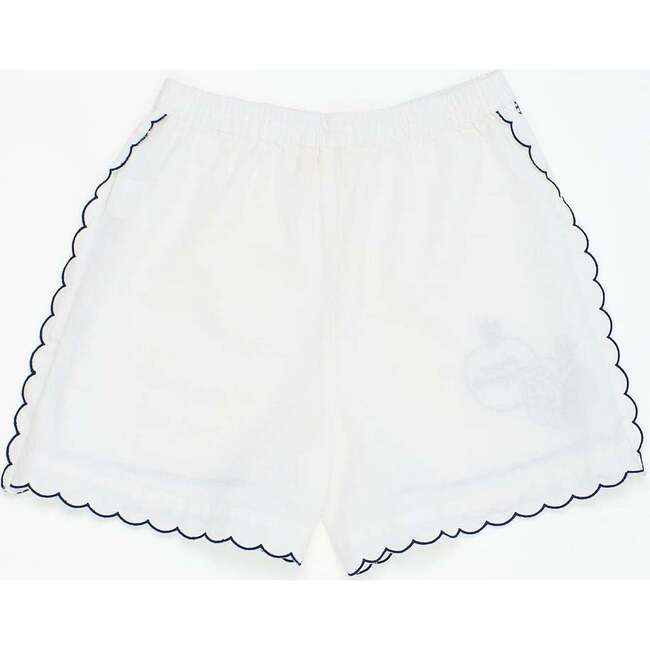 Women's Pomegranate Embroidery Short, White - Shorts - 2