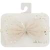 Silver Fleck Glinda Bow on Nylon Headband, Natural - Hair Accessories - 1 - thumbnail