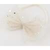 Silver Fleck Glinda Bow on Nylon Headband, Natural - Hair Accessories - 2