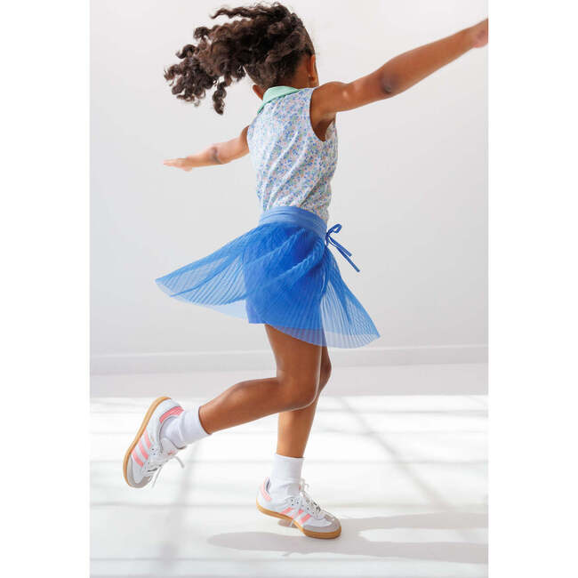 Girls Pleated Skort, Sky Blue - Skirts - 3