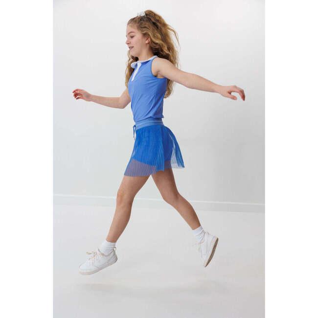 Girls Pleated Skort, Sky Blue - Skirts - 4