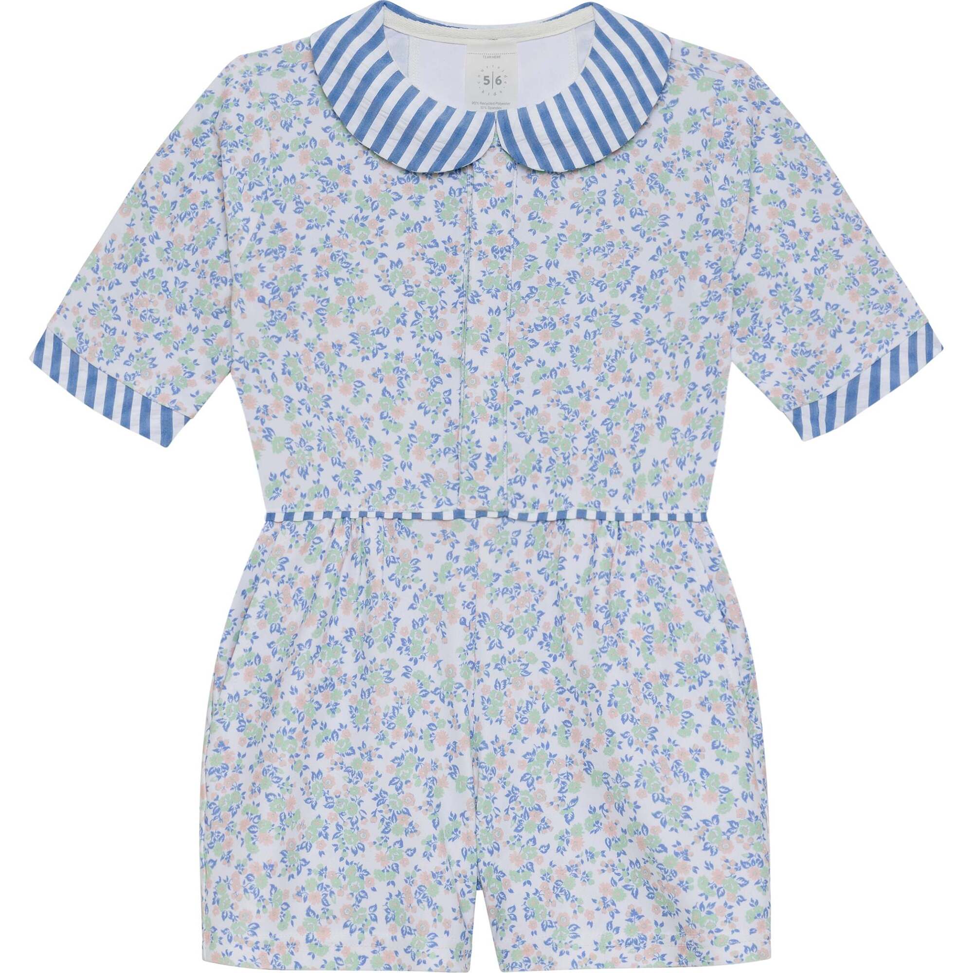 Girls Floral Seersucker Romper, Floral/Seersucker - Rompers - 1