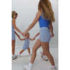 Girls Seersucker Super Short, Blue Seersucker - Shorts - 4