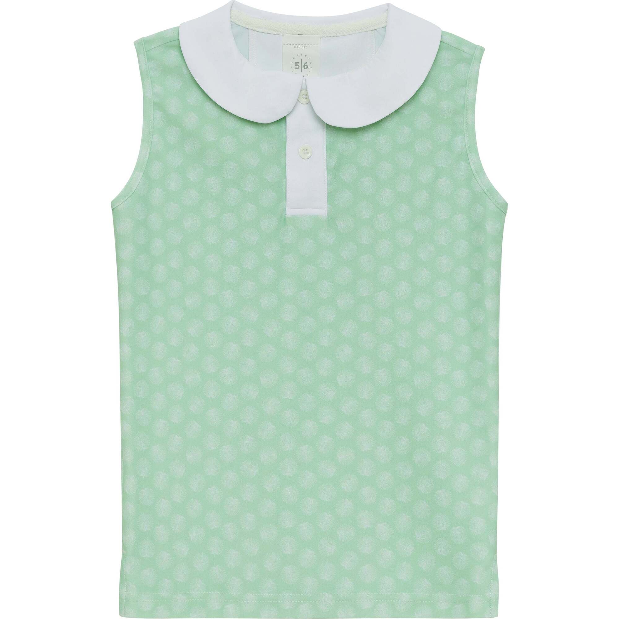 Girly Girls Tank Top, Green Palm Print - Tank Tops - 1