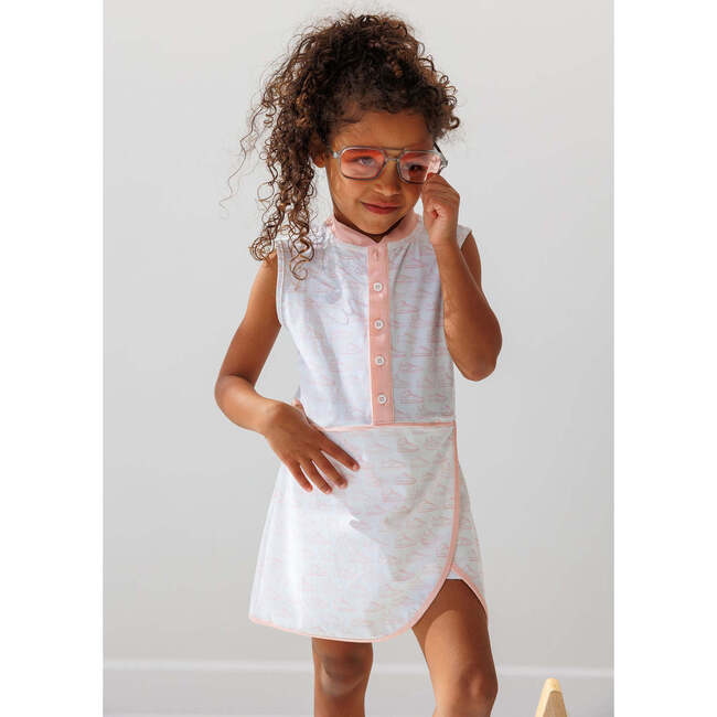 Girls Sneaker Print Tennis Skort Dress, Pink Sneaker Print - Dresses - 2
