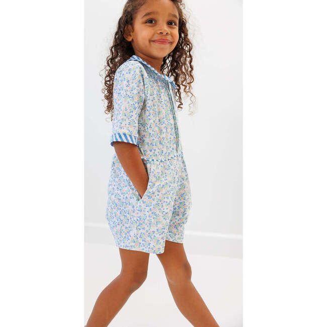 Girls Floral Seersucker Romper, Floral/Seersucker - Rompers - 3