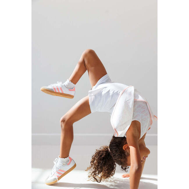 Girls Sneaker Print Tennis Skort Dress, Pink Sneaker Print - Dresses - 4