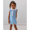 Girls Seersucker Stripe Tennis Skort Dress, Blue Seersucker - Dresses - 3