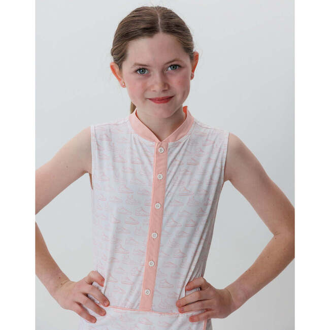 Girls Sneaker Print Tennis Skort Dress, Pink Sneaker Print - Dresses - 6