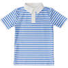Boys Polo Shirt, Blue/White Stripe - Polo Shirts - 1 - thumbnail