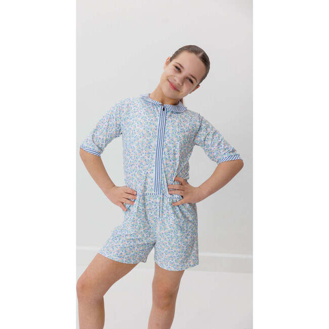 Girls Floral Seersucker Romper, Floral/Seersucker - Rompers - 5