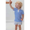 Boys Polo Shirt, Blue/White Stripe - Polo Shirts - 2