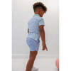 Boys Seersucker Super Short, Blue Seersucker - Shorts - 7